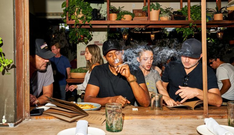 Video: Gravity bong rips and nachos rule at the new OG Cannabis Cafe Video: Gravity bong rips and nachos rule at the new OG Cannabis Cafe